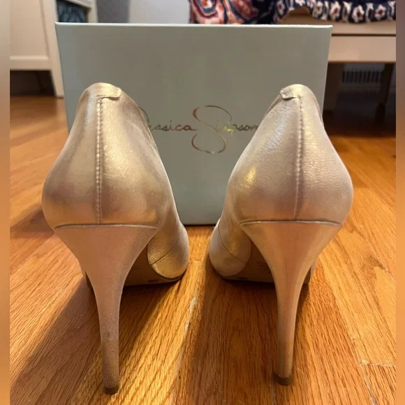 Jessica Simpson Saras Open Toe Pump - Metallic - Size 9.5 - Picture 4 of 5
